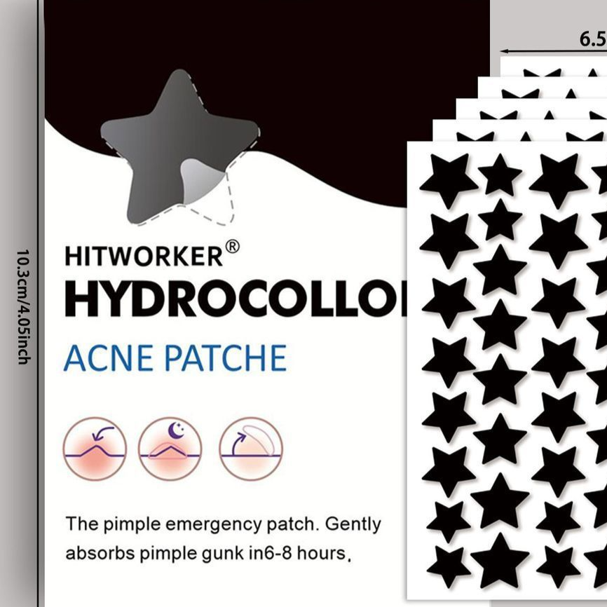 HITWORKER Black Star Hydrocolloid Patches - 200 or 400 Pieces