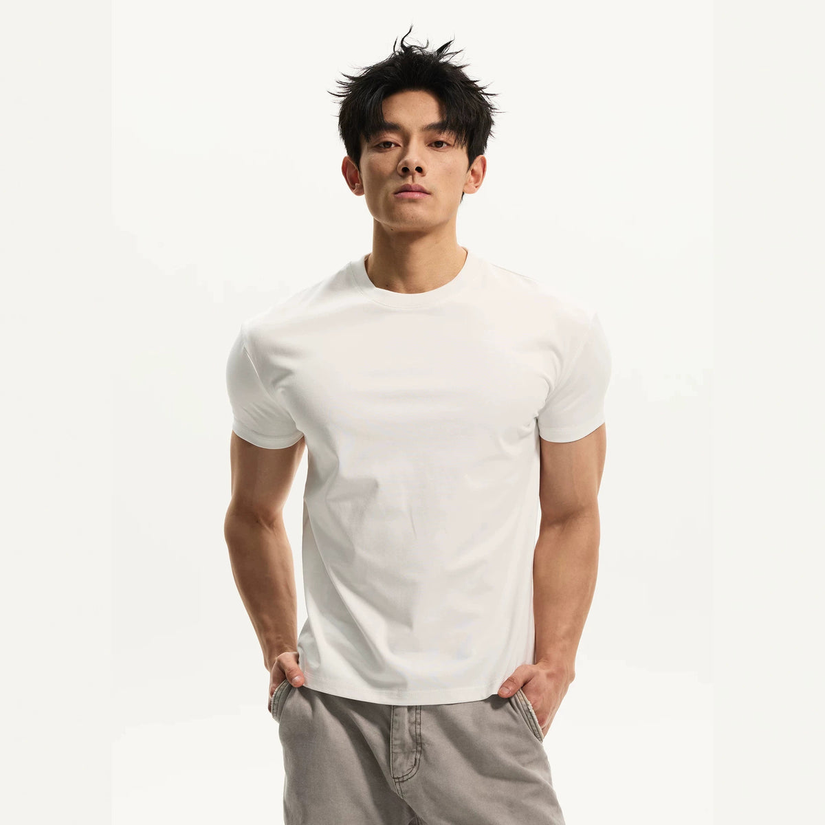 Short-Sleeve T-Shirt with Cuffed Sleeves
