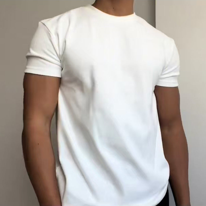 Mens Cuffed Sleeve Cotton T-Shirt