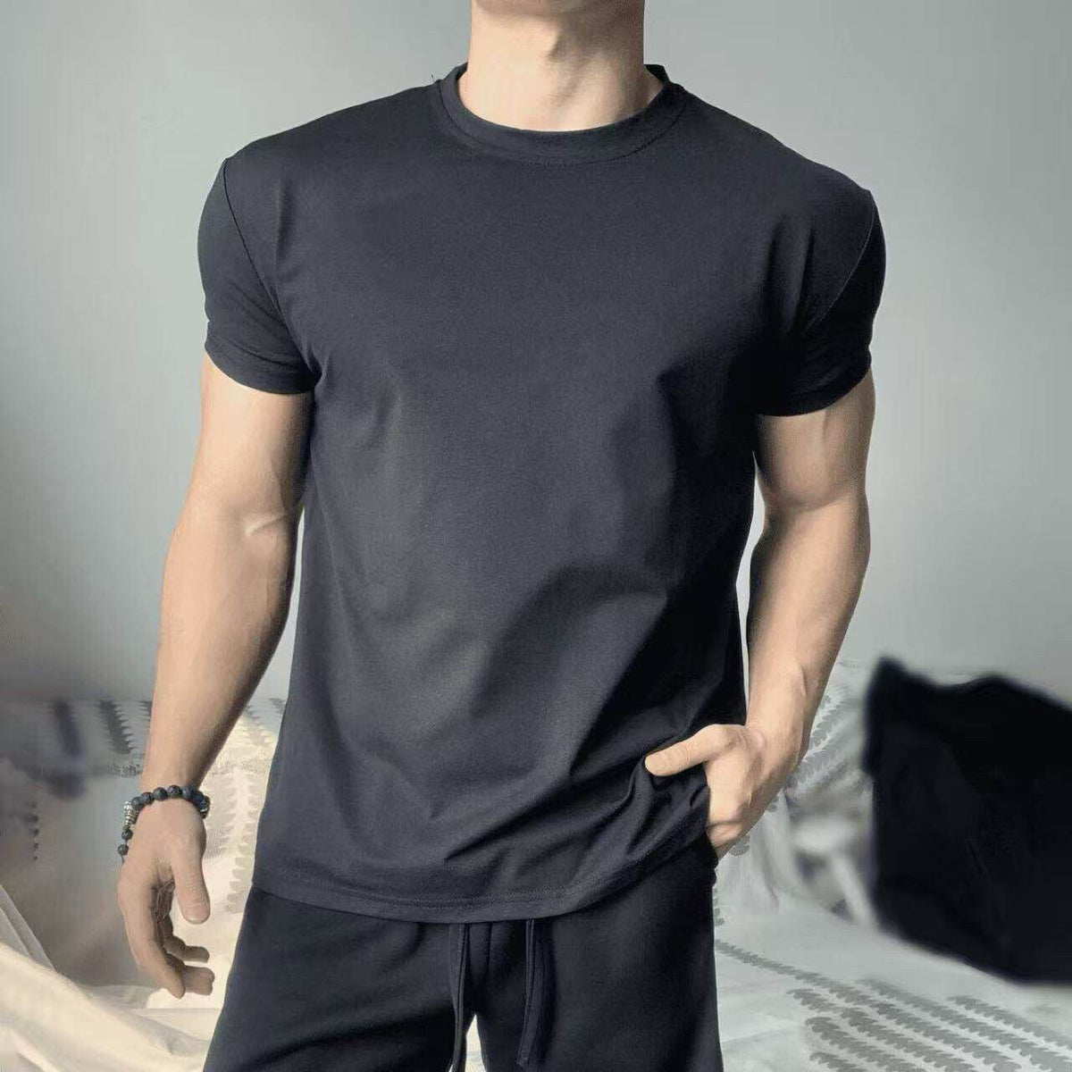 Short-Sleeve T-Shirt with Cuffed Sleeves