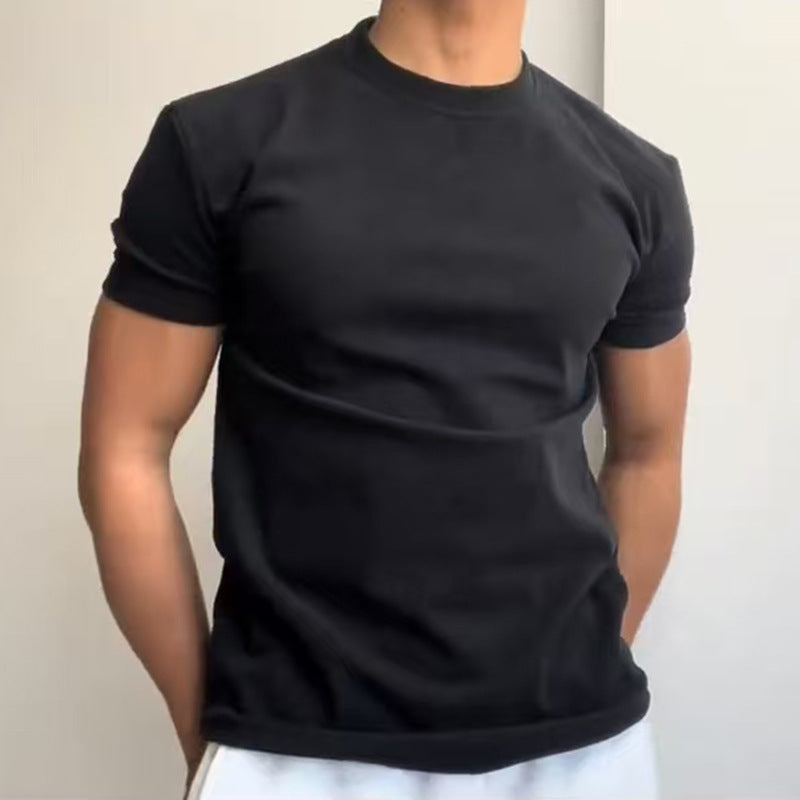 Mens Cuffed Sleeve Cotton T-Shirt