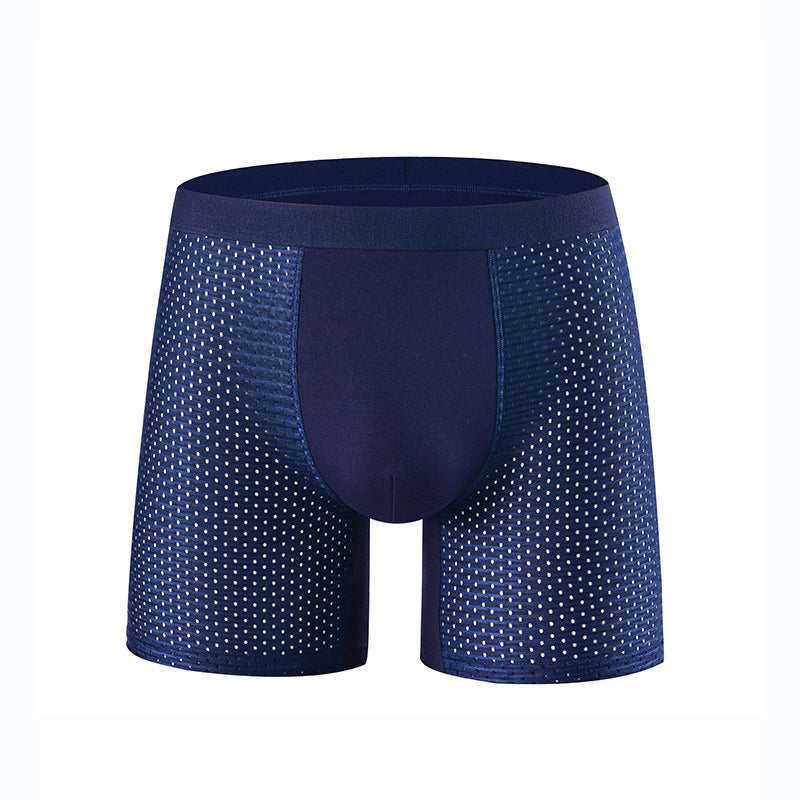 Men Mesh Underwear Sports Extended AntiWear Boxer Briefs Breathable QuickDry