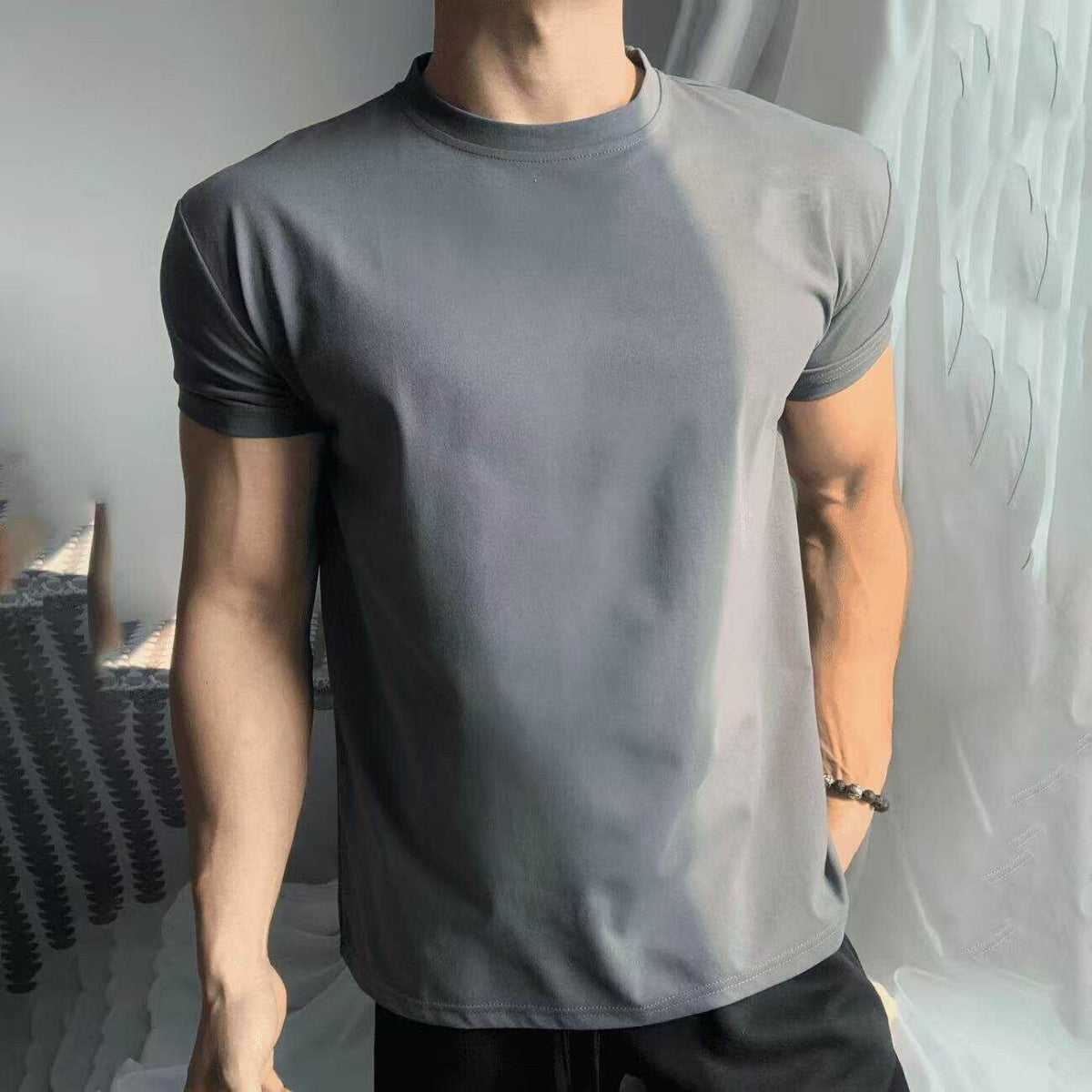 Short-Sleeve T-Shirt with Cuffed Sleeves