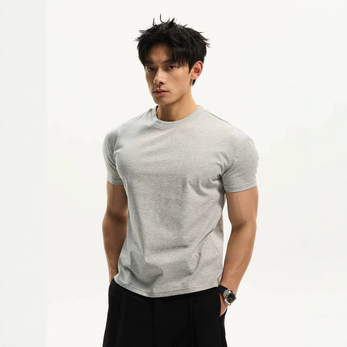 Short-Sleeve T-Shirt with Cuffed Sleeves