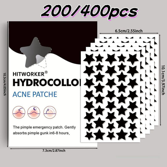 HITWORKER Black Star Hydrocolloid Patches - 200 or 400 Pieces