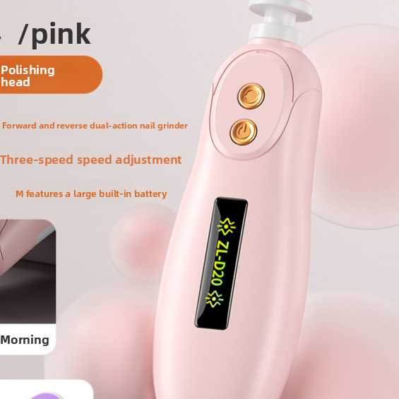 Electric Baby Nail File - Pink with 6 Heads