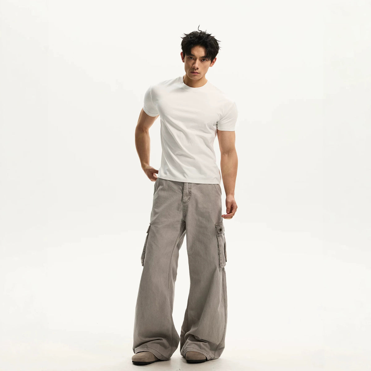 Short-Sleeve T-Shirt with Cuffed Sleeves