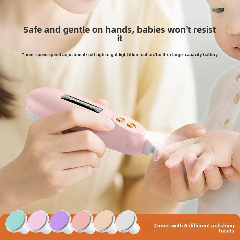 Electric Baby Nail File - Pink with 6 Heads