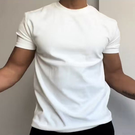 Mens Cuffed Sleeve Cotton T-Shirt