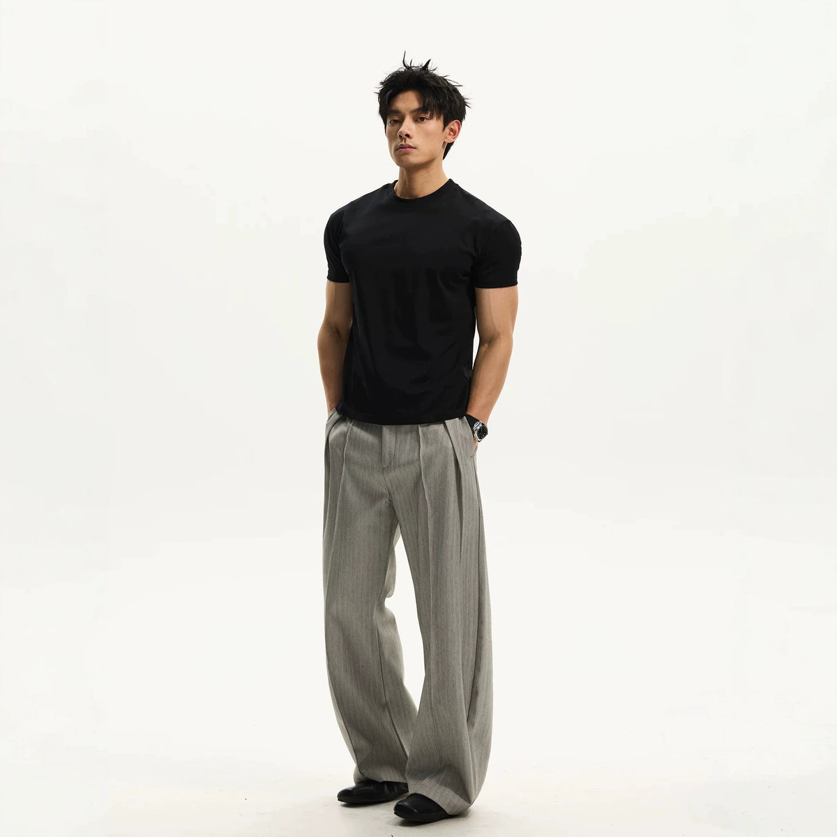 Short-Sleeve T-Shirt with Cuffed Sleeves