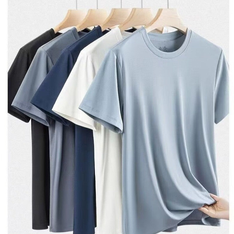 Mens Basic Cotton Round Neck T-shirt